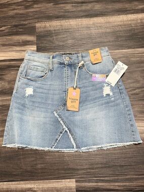 NWT Hippie Girl Light Blue Distressed Denim Mini Skirt